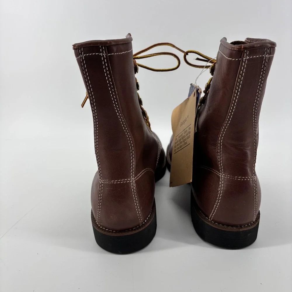 VTG Deadstock Georgia Boot‎ Carbo-Tec Mens Steel Toe Leather Made in USA 7 NWT